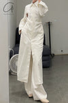 mame kurogouchi viscose linen high waist pants MM22SS PT036 white